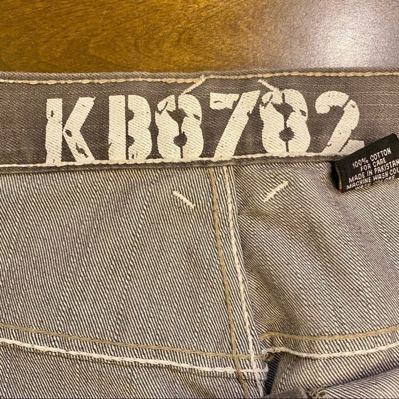 KB8782 Jeans 50x29 Gray Back Flap Embroidered Pockets (Tag Size 52) Straight - Picture 8 of 10